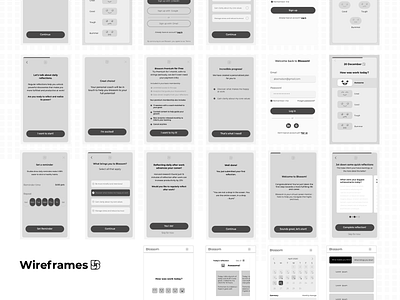 Blossom App Wireframes