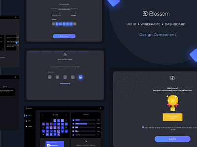 Blossom Dashboard blue dailyui dashboard dashboard design design illustration ui user experience user interface vector