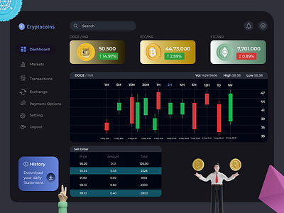 dashboard cd bar graph cards crypto wallet cryptocurrency dashboard dashboard design design illustration ui user experience user interface