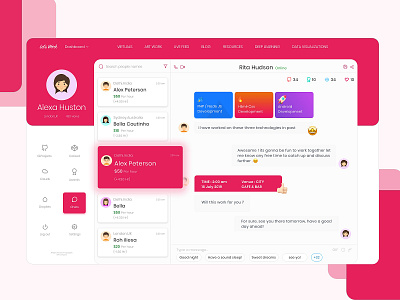 letswork-dashboard blue characters color theory dark pink dashboard dashboard design design illustration multicolor elements pink pink logo purple usability user experience user interface yellow