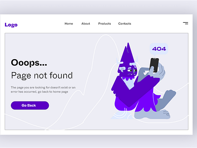 404 Error page with Illustration