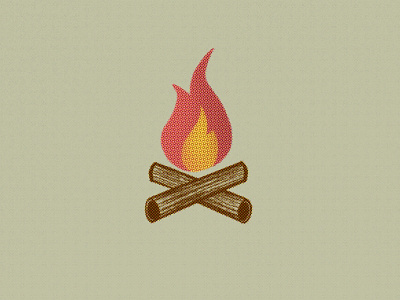 Campfire camp campfire drawing fire forrest halftone icon illustration industrial logo matches oldschool procreate sign sketch symbol vintage wood