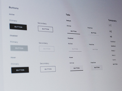 Design system atoms active atomic design system atoms buttons design system design thinking disabled figma font hover inactive molecules organisms product design sketch style guide tabs typography ui underline