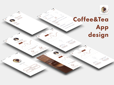 Cofee&Tea App design app design app icon brown coffee ios app iphone app sugar tea