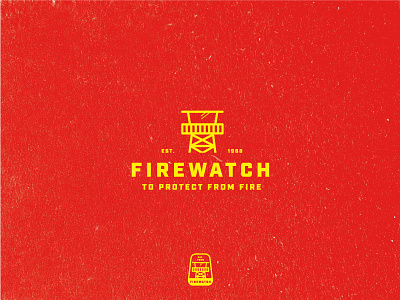 „Firewatch” inspired logo fire firefighter firewatch forrest industrial logo old style patch sticker