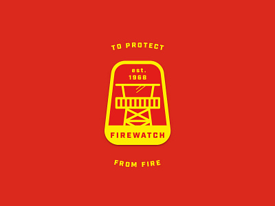 „Firewatch” inspired pt.2 - patch/sticker design emblem fire firefighter firewatch forrest industrial logo magnet old style patch sticker