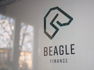 Beagle Finance Logo Construction beagle construction finance grid icon identity logo minimal rounded sign