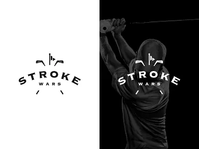 Logo Stroke Wars black branding clean dark golf golf clubs identity logo logotype mark minimal symbol