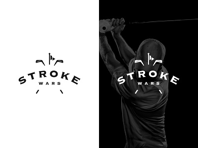 Logo Stroke Wars black branding clean dark golf golf clubs identity logo logotype mark minimal symbol