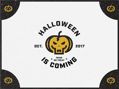 Halloween pumpkin zombie! card circle halloween2017 icon logo pantone pumpkin sign skull yellow zombie