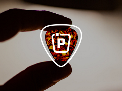 My logo on a pick brand design fender guitar guitar pick icon logo minimal music pick rocknroll sign