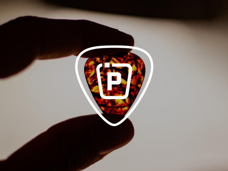 My logo on a pick fender design brand minimal rocknroll music pick guitar icon sign logo guitar pick