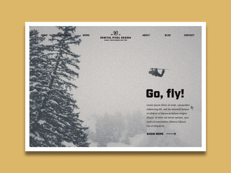 Website Snowboard - Animation snowboard header web design after effects interaction motion animation website frame bullets