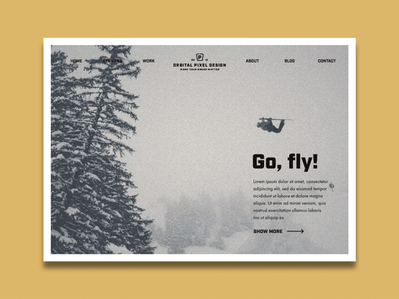 Website Snowboard - Animation after effects animation bullets frame header interaction motion snowboard web design website