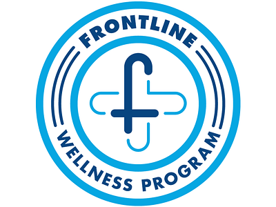 Frontline Wellness Program Logo badge cross frontline technologies logo typography wellness wellness program