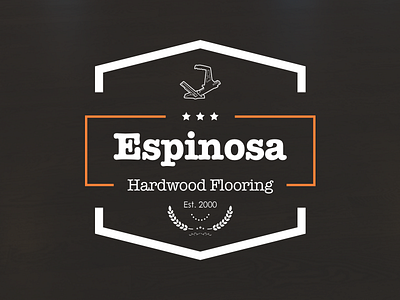 Espinosa Hardwood Floors brand branding design flooring hardwood logo simple t shirt vintage wood floors