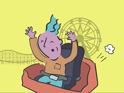Rollercoaster Dude coaster ferris festival fun illustration park roller rollercoaster theme wheel