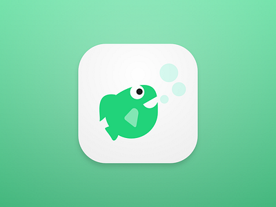 Fish App Icon app design fish fishing flat green icon ios productivity simple swim swimming