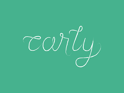 Carly cursive green illustration lettering letters script