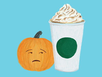 Pumpkin Spice Latte autumn basic beverage coffee cup digital illustration fall illustration pumpkin pumpkin spice latte starbucks