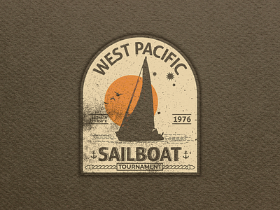 004 - West Pacific Sailboat Tournament 1976 badgelogo branding graphic design illustration sticker vintage vintagedesign