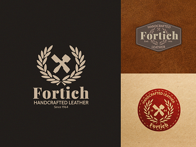 006 - Fortich Handcrafted Leather 2d badgelogo branding design graphic design logo sticker