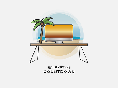 Hawaii beach computer desk hawaii icon design illustration paradise vacation