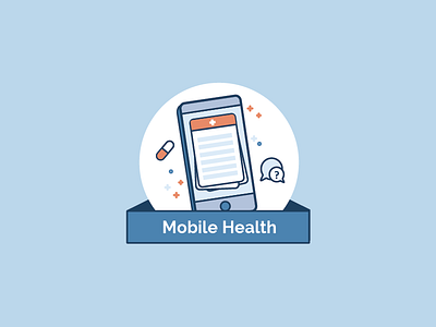 Mobile Health Icon blue flat health icon icon design outline phone