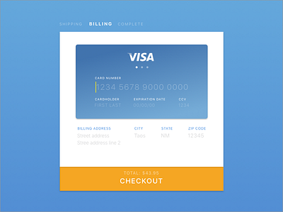 Daily UI #002 002 billing checkout credit card dailyui form sketch