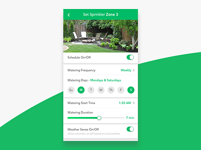 Daily UI #007 007 app daily ui 007 dailyui settings sketch sprinkler app ui ux