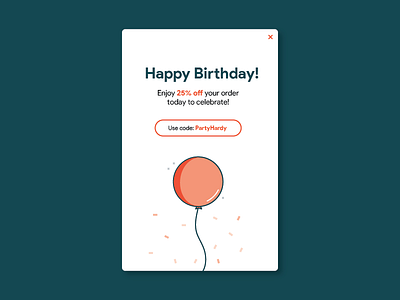 Daily UI #016 016 balloon birthday daily ui dailyui dailyui016 pop pop up ui ux