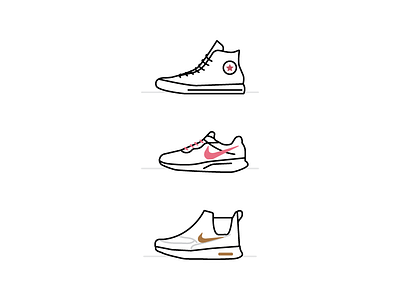 30 Minute Design Challenge - Shoe flat icon icon design illustration line line icon nike shoe shoes sneakers