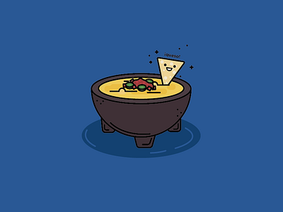 30 Minute Design Challenge - Queso 30 minute challege challenge cheese chip chips and queso dip flat illustration outline queso