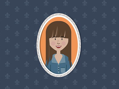 Me (-ish) avatar face flat frame girl illustration picture frame