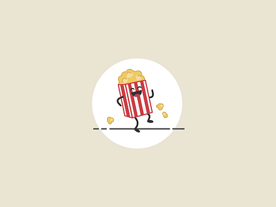 30 Minute Challenge - Favorite Snack dancing flat illustration movie outline pop corn popcorn snack snacks