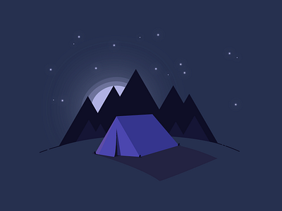 30 Minute Challenge - Camping 30 minute challenge 30minutechallenge camping flat glow night sky stars tent