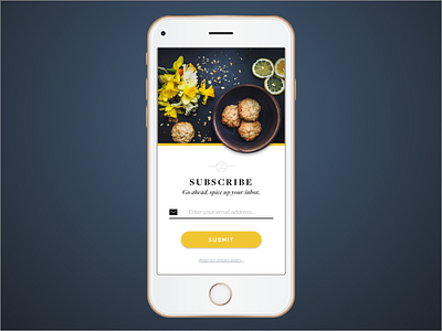 Daily UI #026 026 app cooking daily ui dailyui dailyui026 food sketch subscribe ui ux yellow