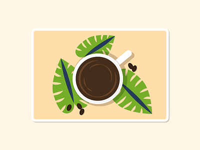 Brazilian Coffee brazil brazilian coffee flat flat design illustration palm leaves