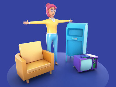 Test Models 3d atm cartoon cartoonchair cartooncharacter cartoontv character character concept low lowpoly maya modeling render tv