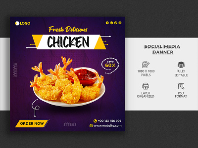 Fresh Chicken Social Media Post flyer social