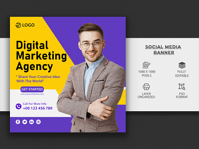 Digital Marketing Agency Social Media Post design facebook cover banner flyer social graphic design post social media template