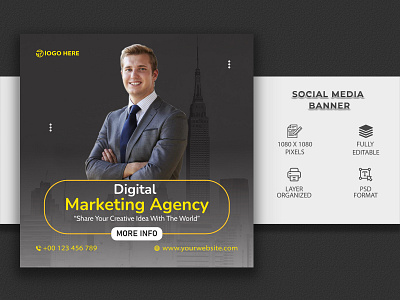 Digital Marketing Agency Instagram Post Design design facebook cover banner flyer social graphic design post social media template