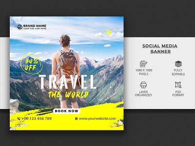 Travel Social Media And Instagram post Design design facebook cover banner flyer social graphic design post social media