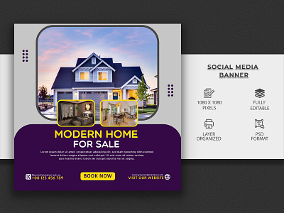 Modern Home Instagram Post and Social Media Design design facebook cover banner flyer social graphic design post social media template