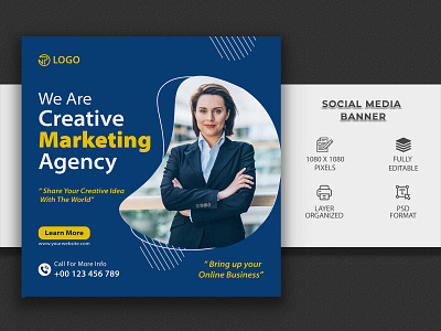 Creative Marketing Agency Social Media Post Design design facebook cover banner flyer social graphic design post social media template