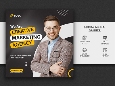 Creative Marketing Agency Social Media post design facebook cover banner flyer social graphic design post social media template