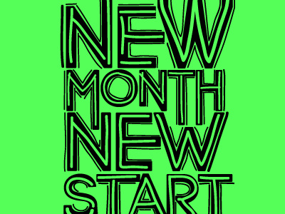 New Month, New Start! Lets go! clown illustration minimal poster shoes typography