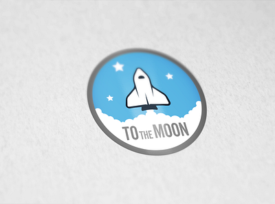 Spaceship Moon Logo Design cartoon logo design moon spaceship spaceship logo