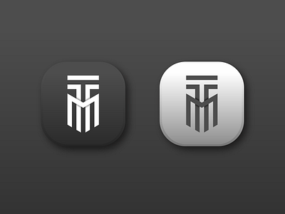 Letters TM app branding design icon illustration logo simple typography vector