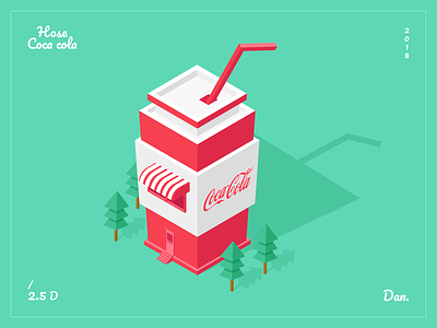 Coca Cola house 2.5d illustrator isometric